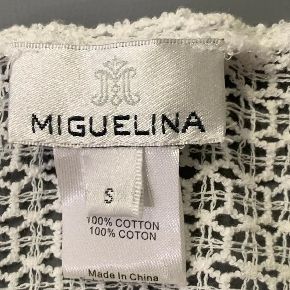 MIGUELINA White Crochet Cotton Scarf Shawl